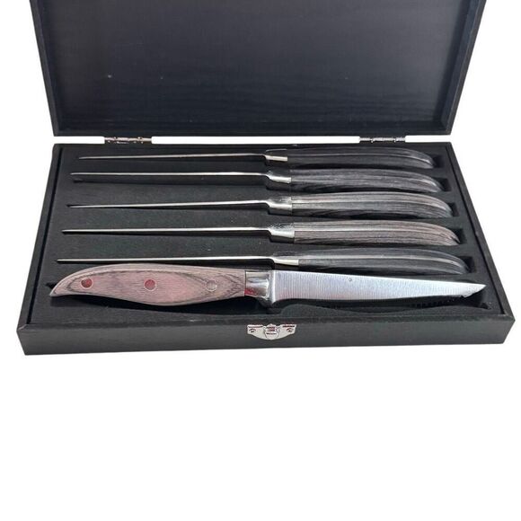 Steak Knives Full Tang w/box by A Cut Above Cutlery - Stainless Steel Serrated - Picture 4 of 8